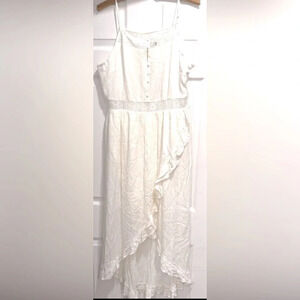 Yoins your inspiration white sun dress wedding lined zipper ruffles strappy USXL